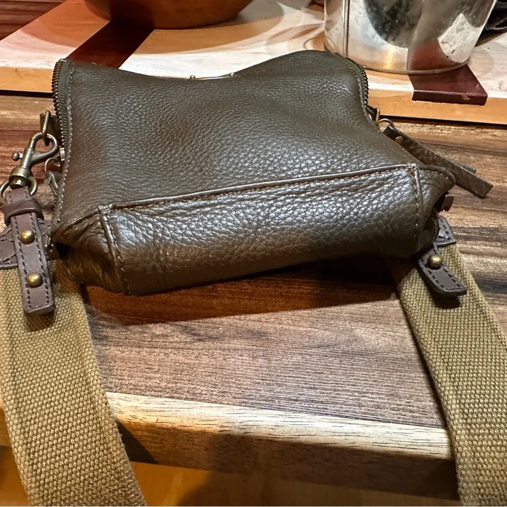 JCREW Designer Dark Green Leather Turnlock Crossbody Bag - Picture 8 of 8